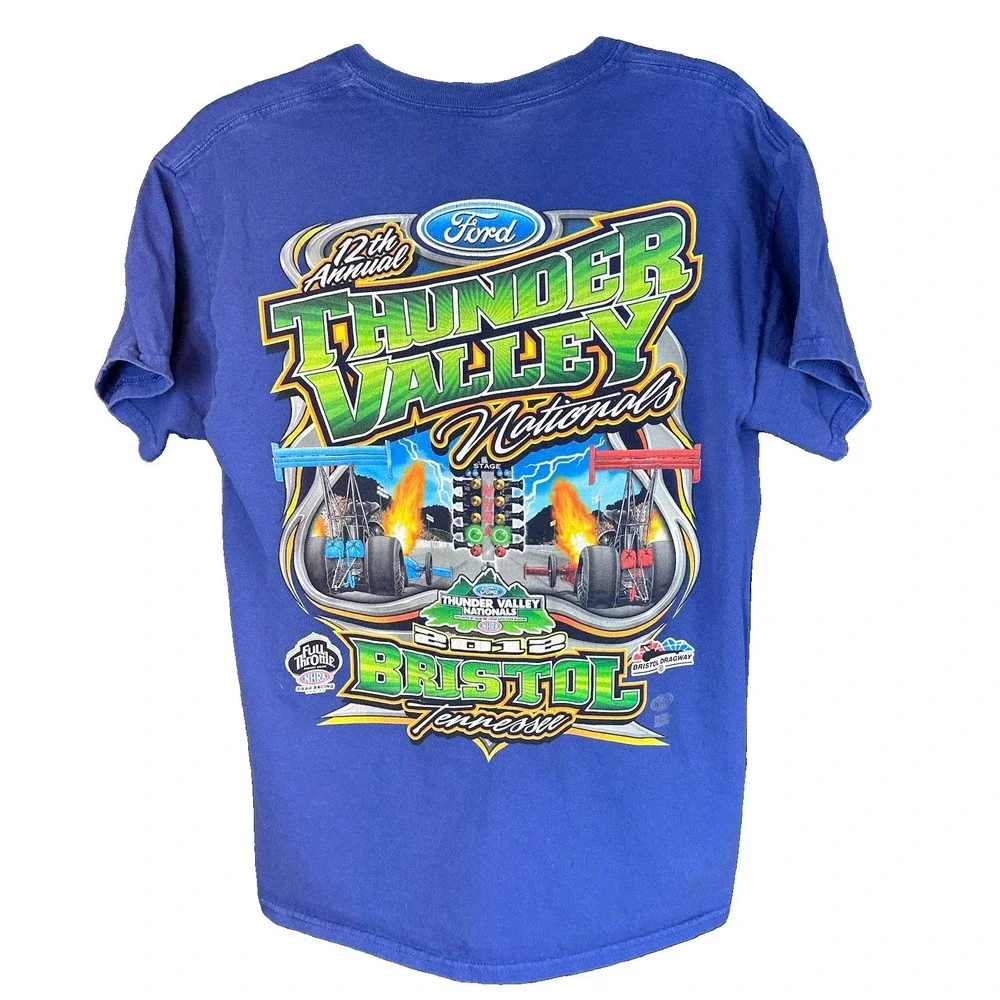 Gildan Blue T-Shirt M Ford Thunder Valley Nationals 2012 Bristol TN NHRA
